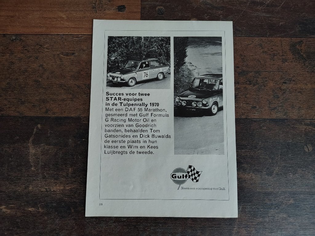 Reclame: DAF 55 Marathon/ Variomatic (1970) 29 x 21 cm, Ophalen of Verzenden, Gebruikt, Auto's