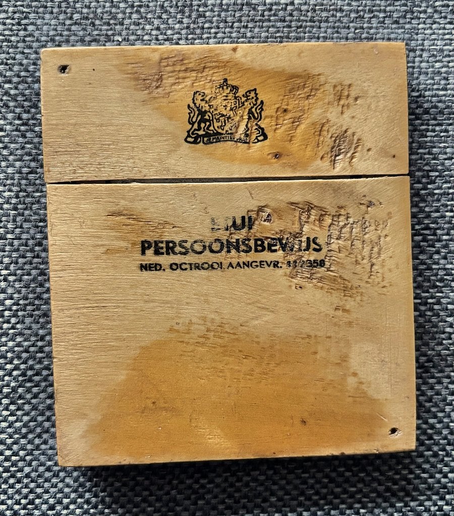 Houten etui voor persoonsbewijs origineel WO2, Ophalen of Verzenden, Overige soorten, Nederland, Overige typen