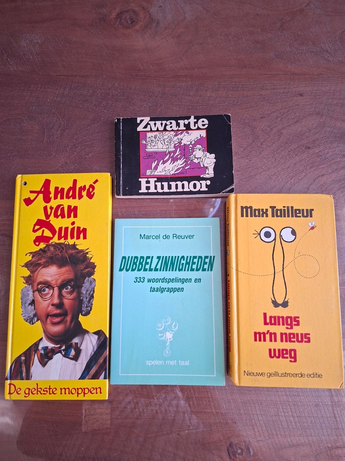 humoristische boeken, Ophalen of Verzenden, Gelezen, André van Duin, Marcel de Reuver, Max Tailleur, Moppen