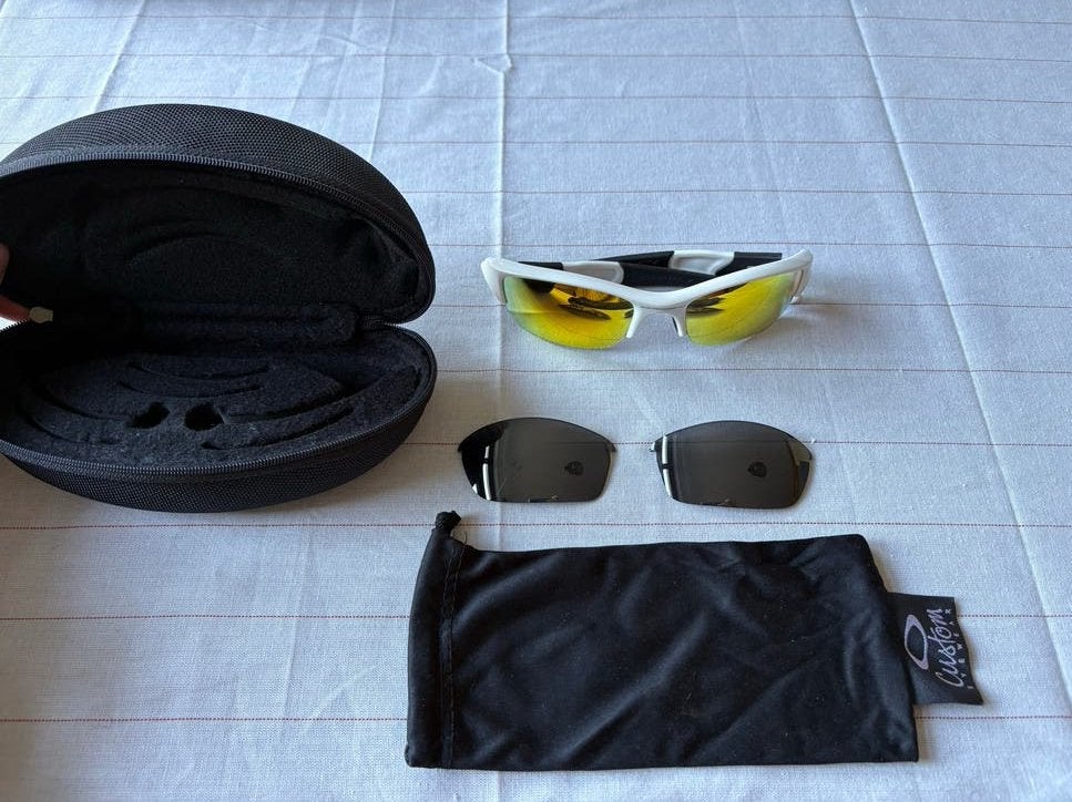 Oakley Flak zonnebril met verwisselbare lenzen, Sieraden, Tassen en Uiterlijk, Zonnebrillen en Brillen | Heren, Zonnebril, Wit