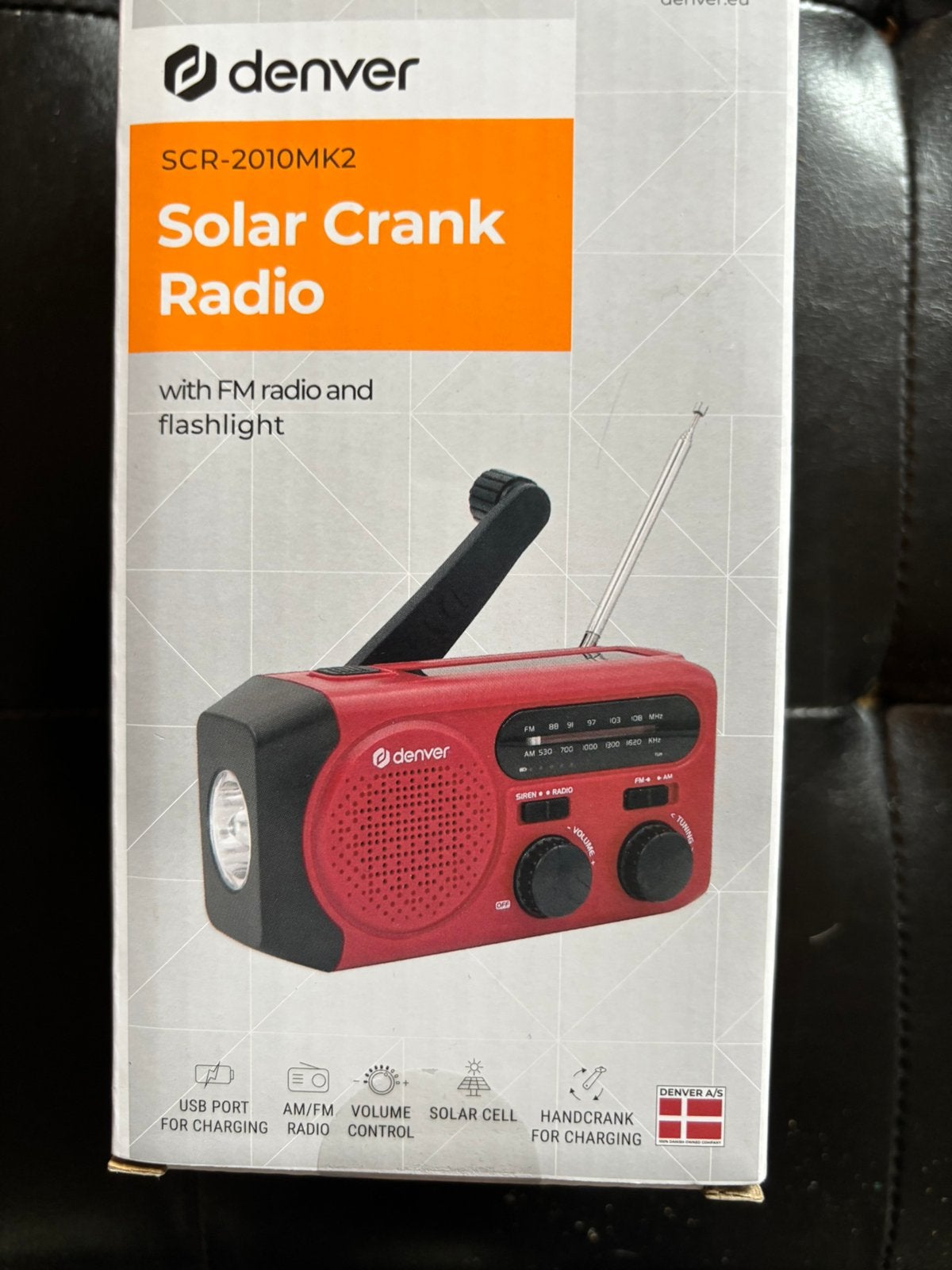 Denver Noodradio FM Solar Powerbank Opwindbaar., Ophalen