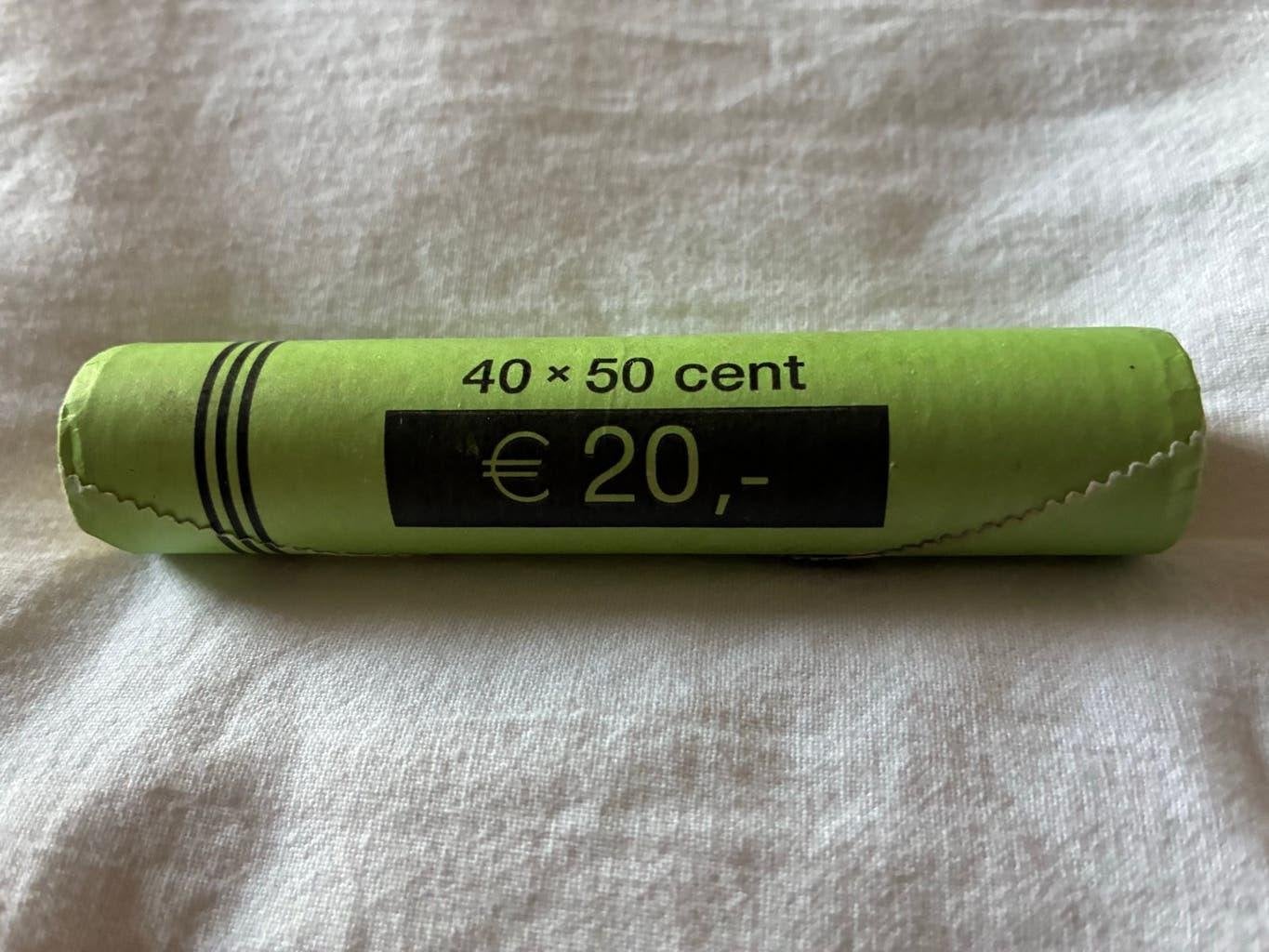 Rol van 40 x 50 cent munten voor Sigarettenautomaat, Ophalen of Verzenden, 50 cent, Setje