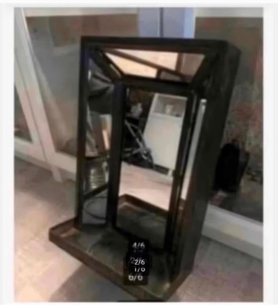 Spiegels, aan alle kanten, Tuin Kamer Hal Slaapkamer Metaal, Minder dan 50 cm, Ophalen of Verzenden, Zo goed als nieuw, X