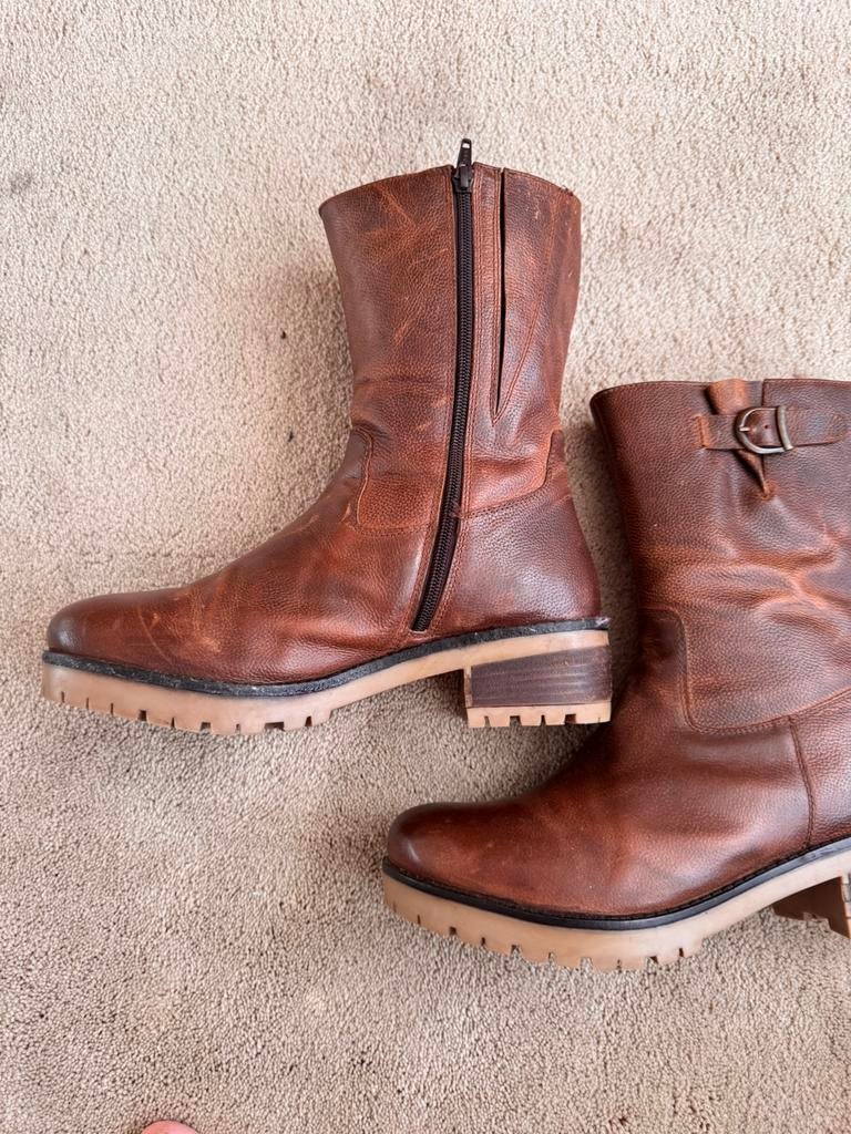 Leren laars maat 42, Hoge laarzen, Bruin, Ophalen of Verzenden, Zo goed als nieuw