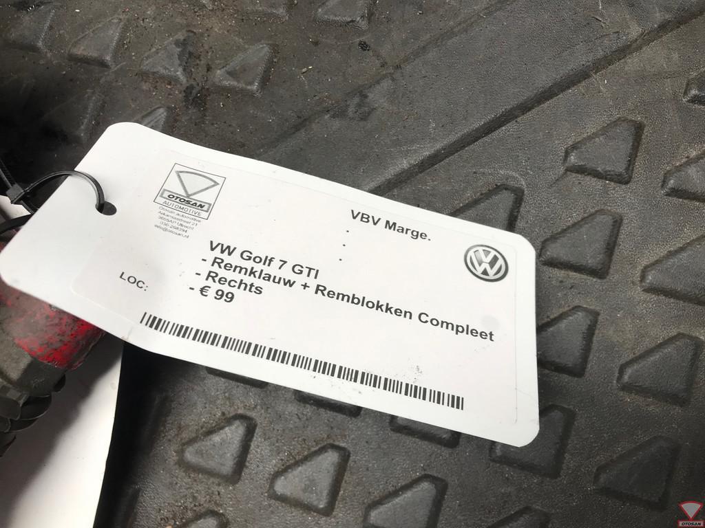 vw golf 7 gti remklauw + remblokken compleet rechts voor, Gebruikt, Volkswagen, Volkswagen AG, Berliner Ring 2
38440  Wolfsburg, DE