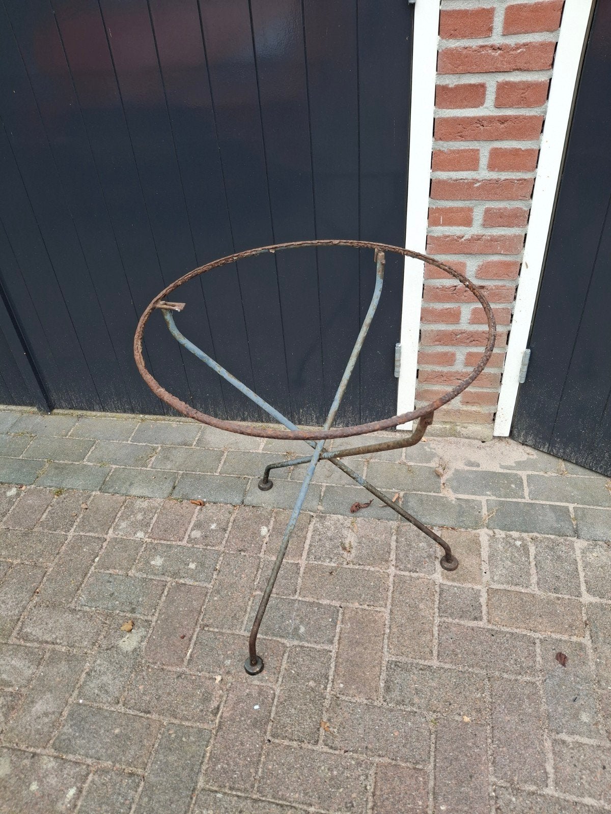 Vintage metal plantenstandaard / bijzettafel onderstel, Ophalen of Verzenden