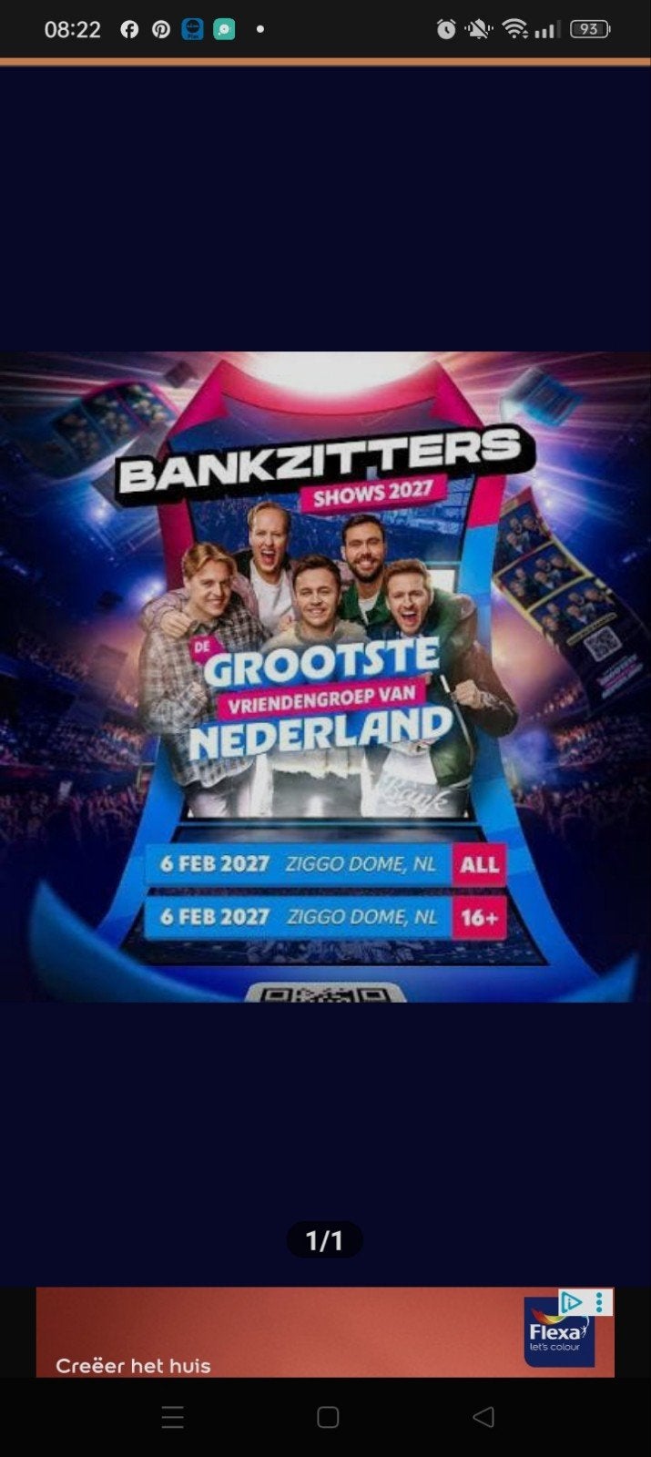 Ik zoek twee Bankzitters kaartjes 2027 7 februari om 19:30, Twee personen