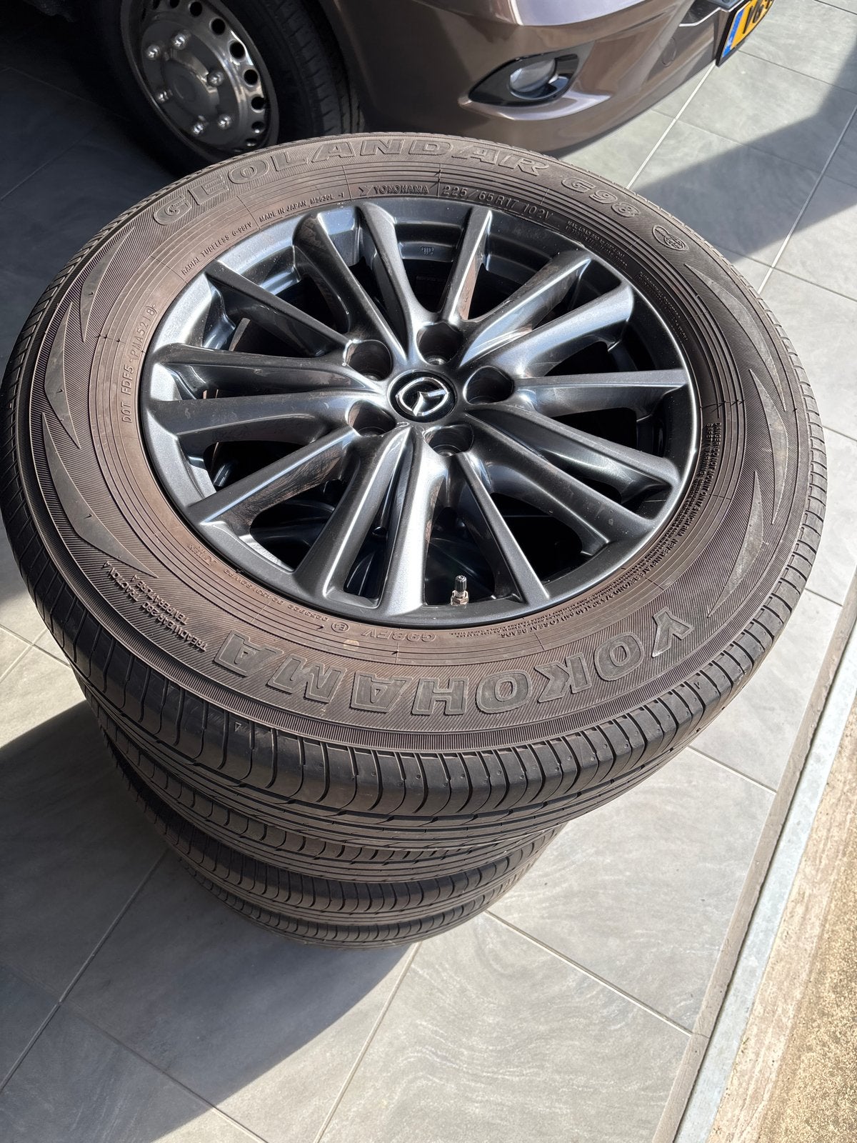 Mazda CX-5 Zomerbanden Set met TPMS Sensoren, Auto-onderdelen, Gebruikt, Banden en Velgen, 17 inch, Ophalen of Verzenden