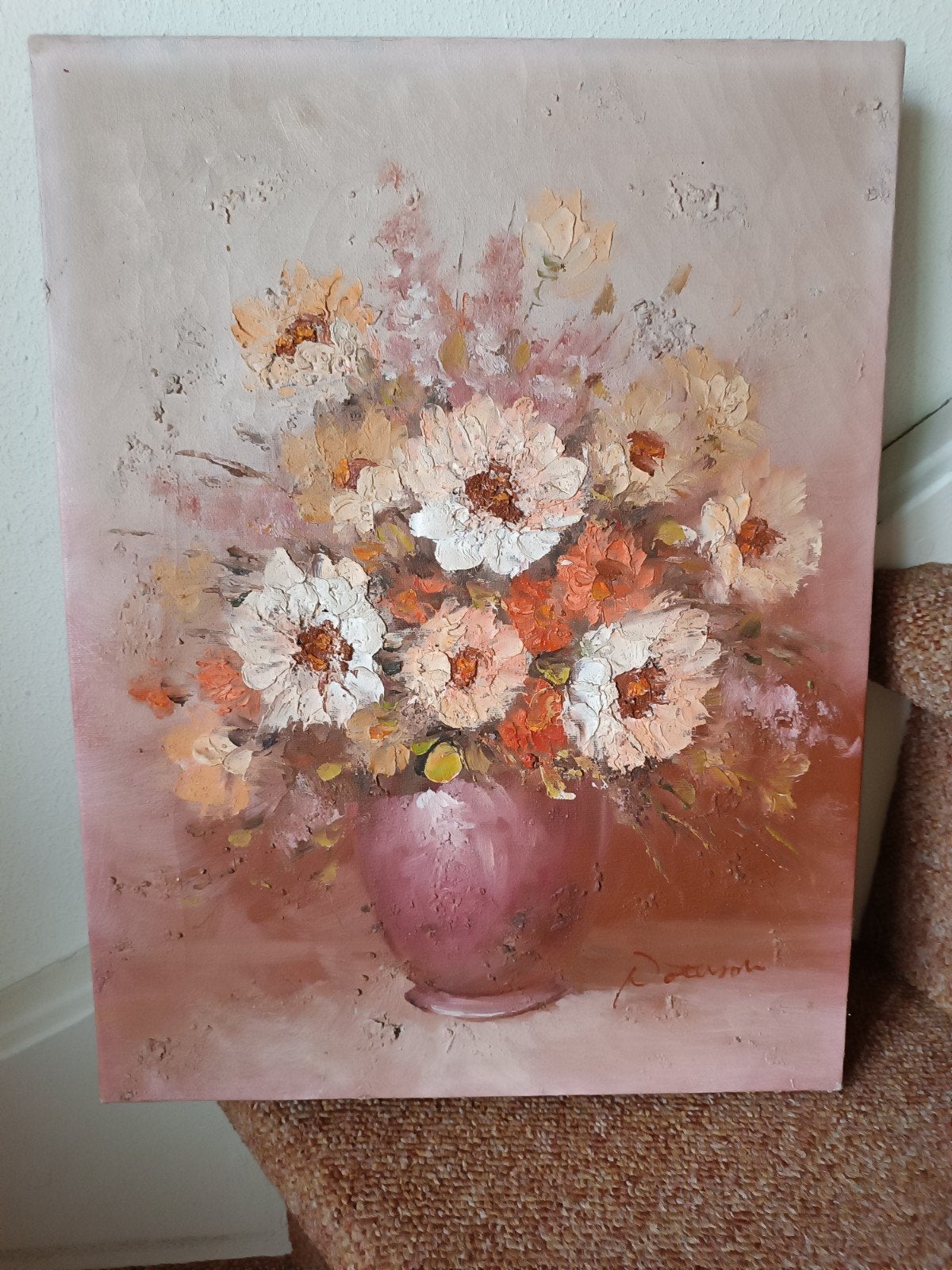 Schilderij bloemvaas op doek, Ophalen of Verzenden