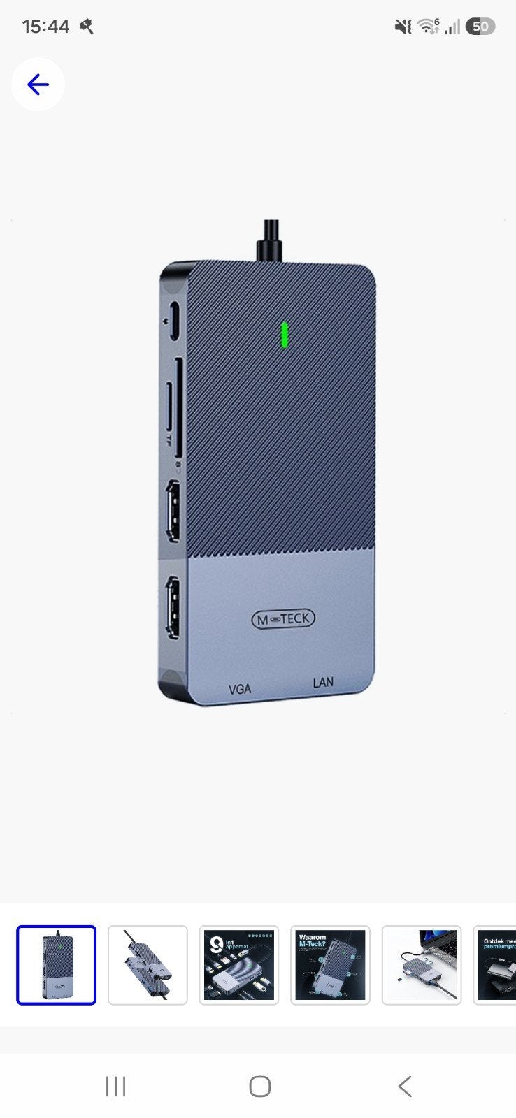 M-Teck USB-C Docking Station 9-in-1 Hub HDMI VGA LAN USB, Docking station, M-Teck, Nieuw, Ophalen of Verzenden