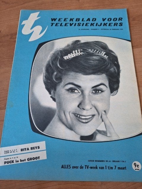 TV magazine 1959 Rita Reys Toneelgroep Puck pens. Hommeles, Verzenden, Gelezen, Muziek, Film of Tv