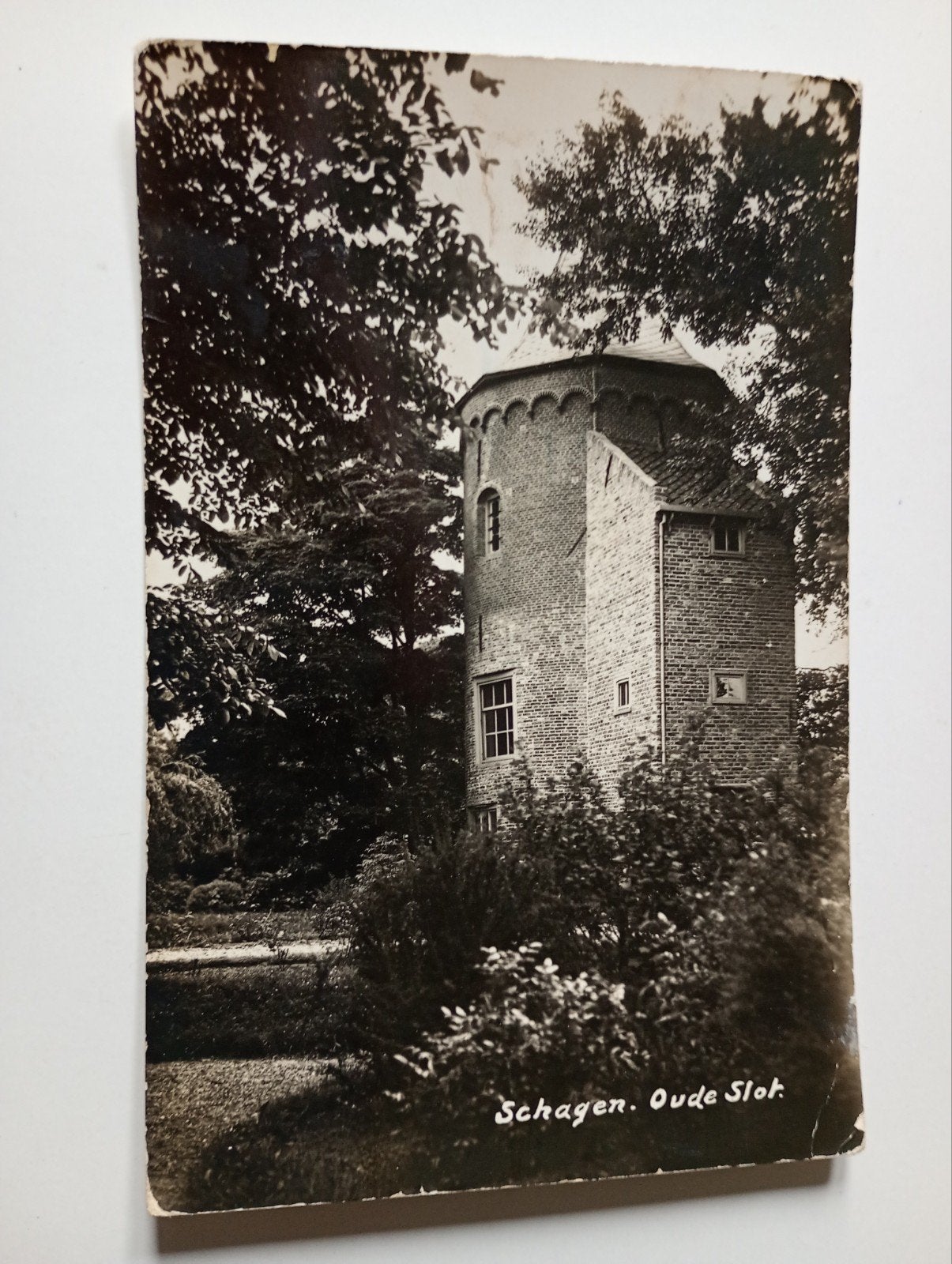 Fotokaart Schagen Oude Slot 1937, Ophalen of Verzenden, 1920 tot 1940, Gelopen, Noord-Holland