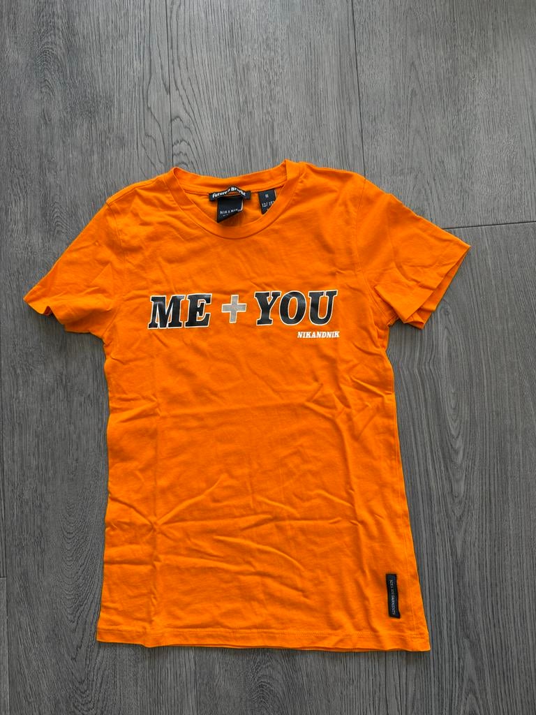 Oranje NIK&NIK T-shirt maat 12/152, ZGAN!, Ophalen of Verzenden, Zo goed als nieuw, Meisje, Shirt of Longsleeve