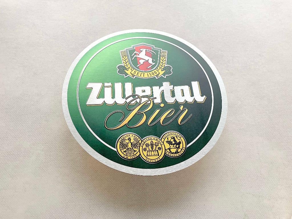 Reclamebord Zillertal bier logo, aluminium, 40x40cm, Ophalen of Verzenden, Nieuw, Reclamebord