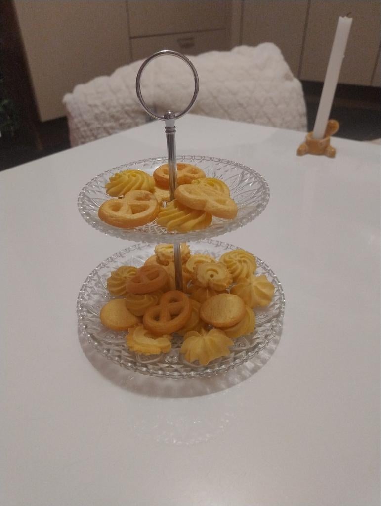Glazen etagere met twee lagen, Ophalen of Verzenden