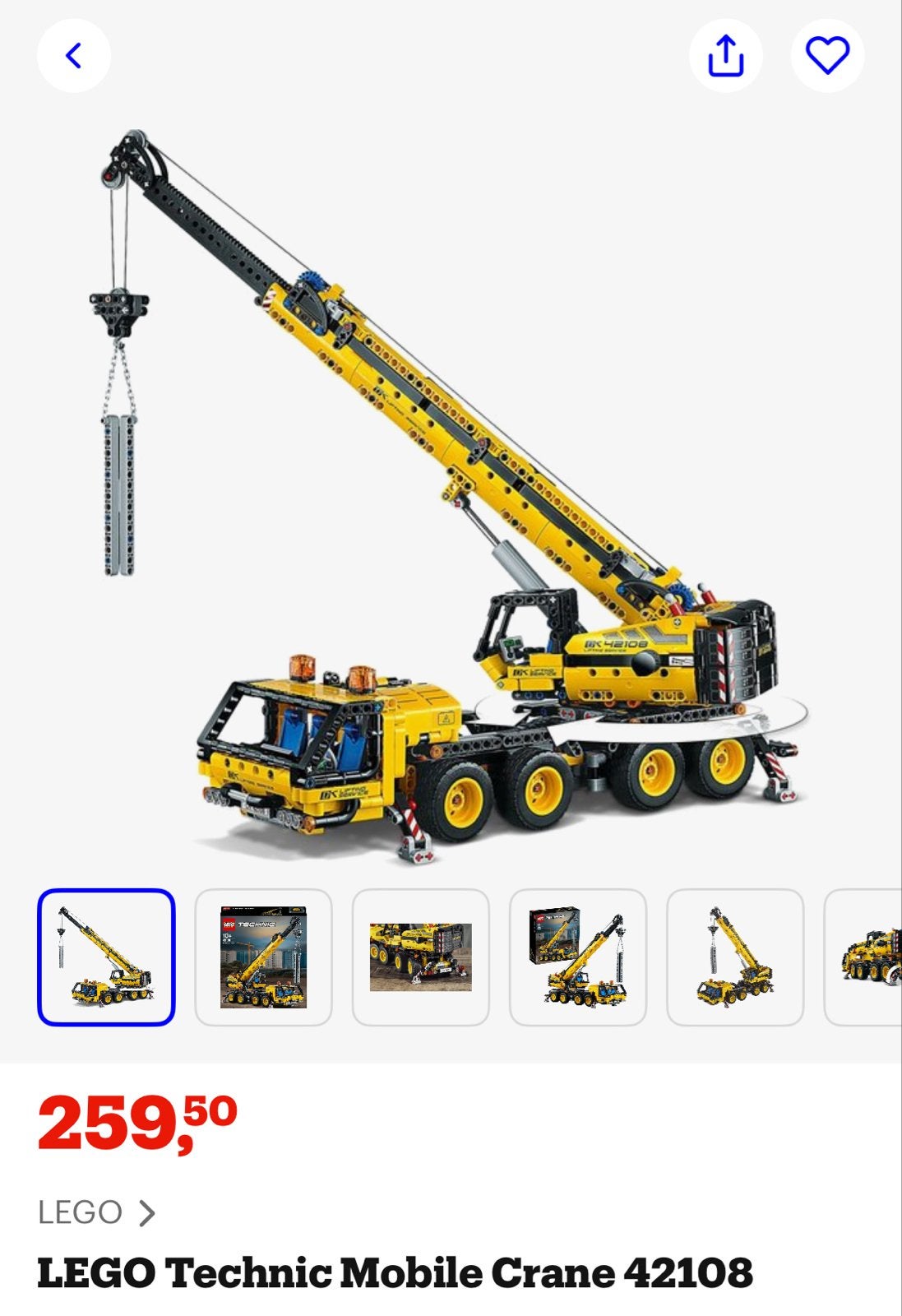 LEGO Technic Mobiele Kraan 42108 - Zo goed als nieuw, Ophalen, Zo goed als nieuw, Overige merken