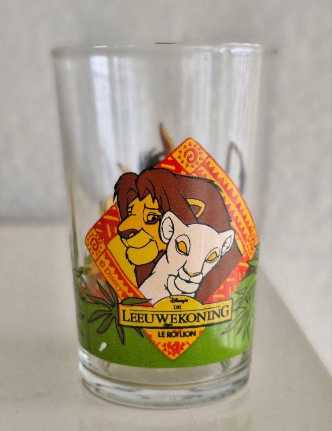 Vintage Disney De Leeuwenkoning drinkglas, Verzamelen, Ophalen of Verzenden, Leeuwenkoning of Jungle Boek, Gebruikt, Servies