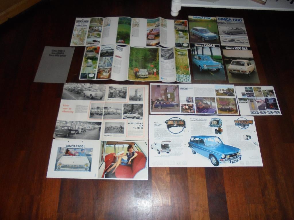 12 simca folders 1000-1100-1300/1500 stationcars '60-'70, Auto diversen, Overige Auto diversen, Verzenden