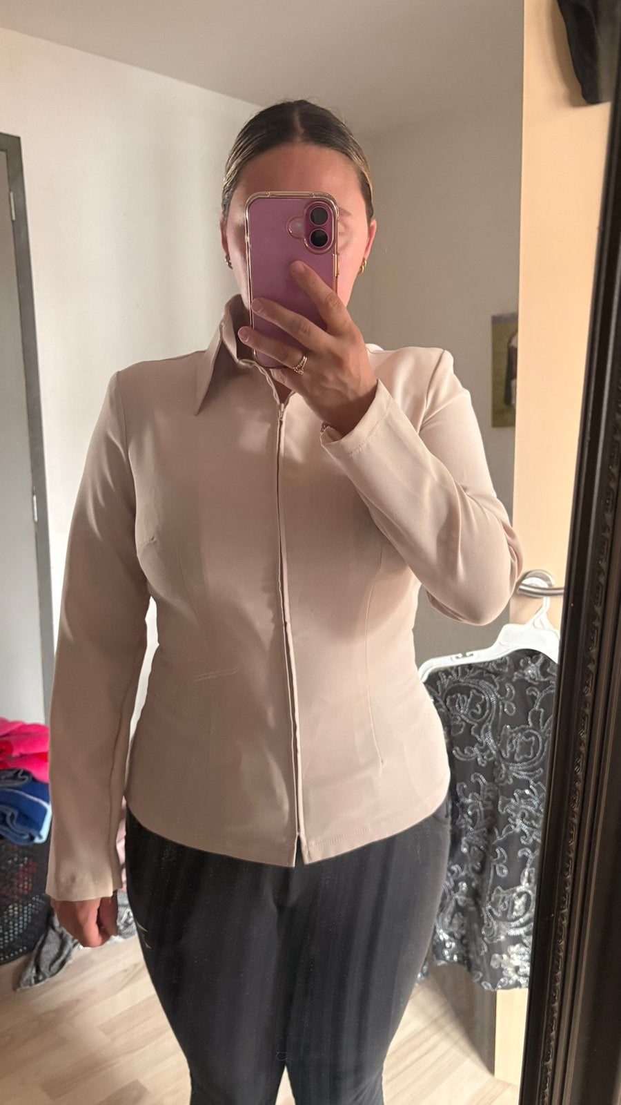 Western show blouse, Dieren en Toebehoren, Ophalen of Verzenden, Zo goed als nieuw, Beige, Bovenkleding