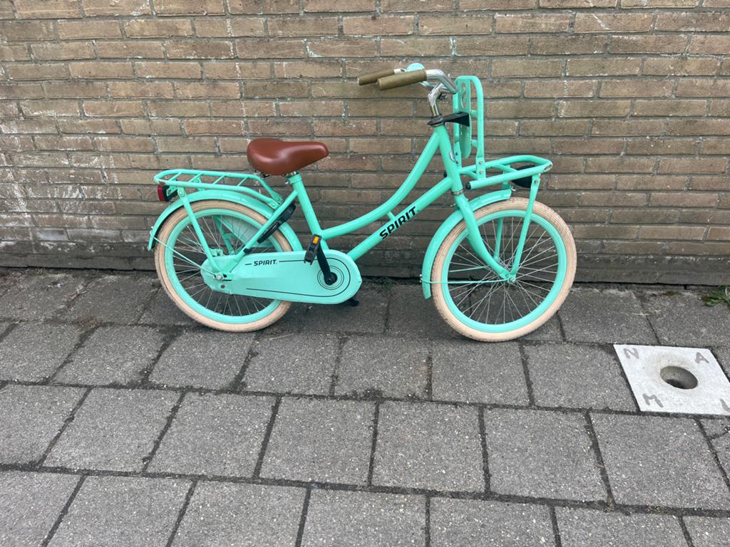 Spirit Kinderfiets met Voordrager - Mintgroen, Ophalen, Gebruikt, Terugtraprem, 24 inch