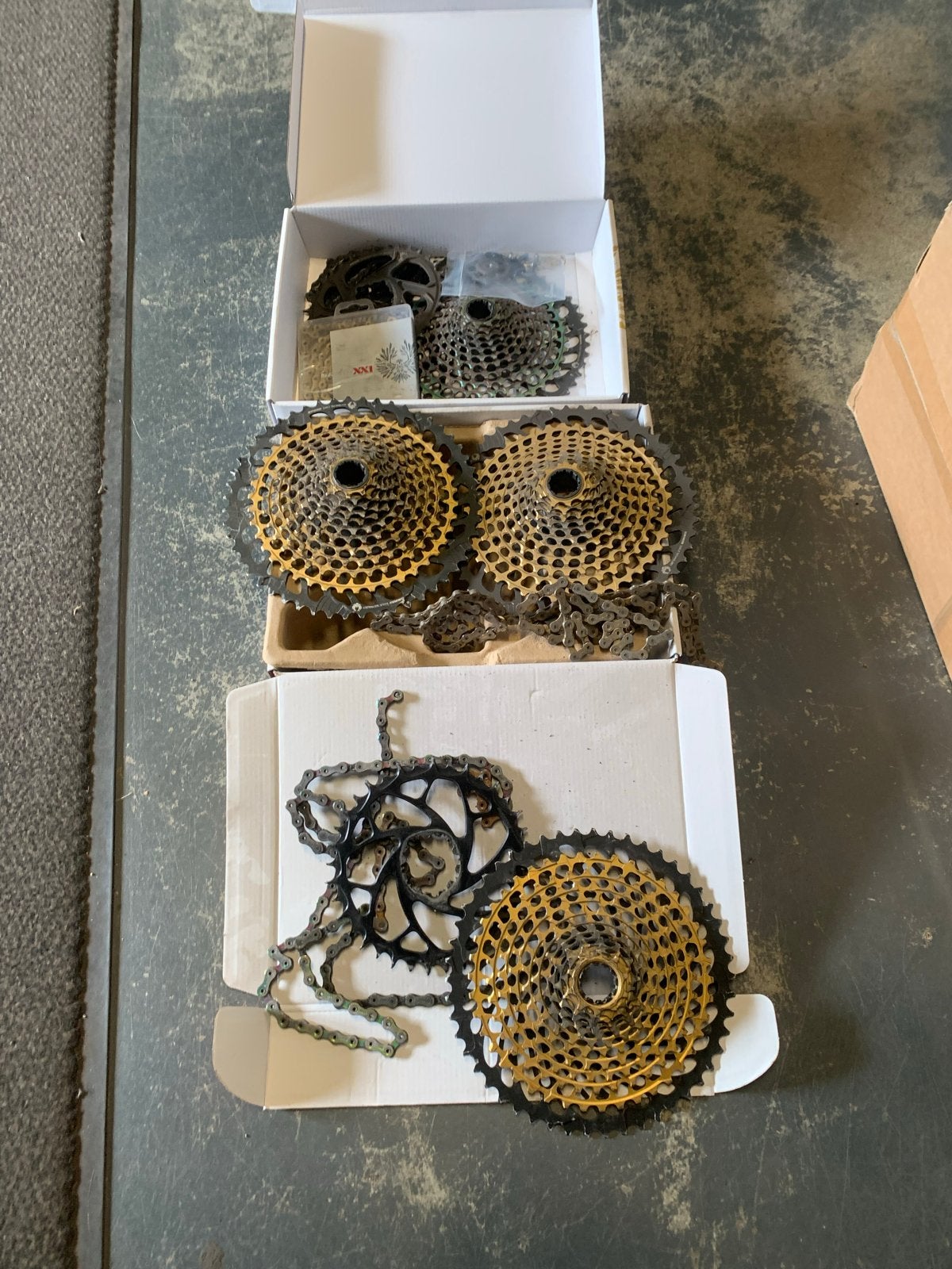 7x SRAM XX1 Cassettes & 4x XX1 Kettingen - Gebruikt, Gebruikt, ., SRAM, Ophalen of Verzenden