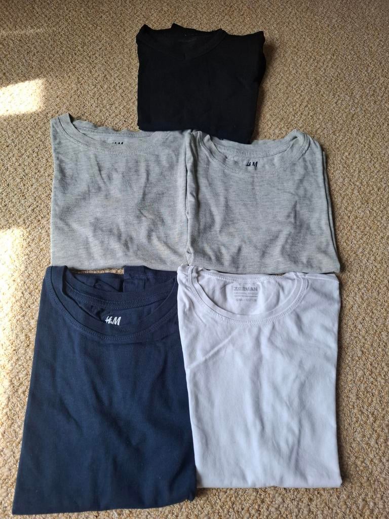 5 T-shirts korte mouw, maat 122-128 in zeer goede staat, H&M, Zeeman, Jongen of Meisje, Ophalen of Verzenden, Zo goed als nieuw