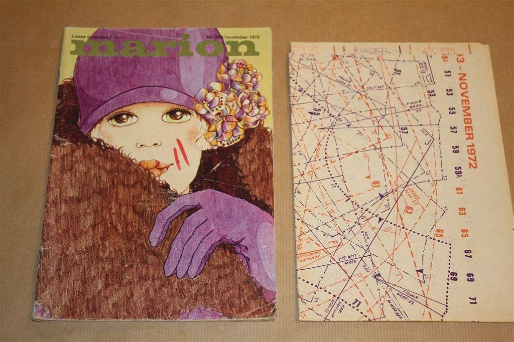 Marion - November 1972 - Vintage mag met kledingpatronen, Boeken, Ophalen of Verzenden, Gelezen, Mode algemeen