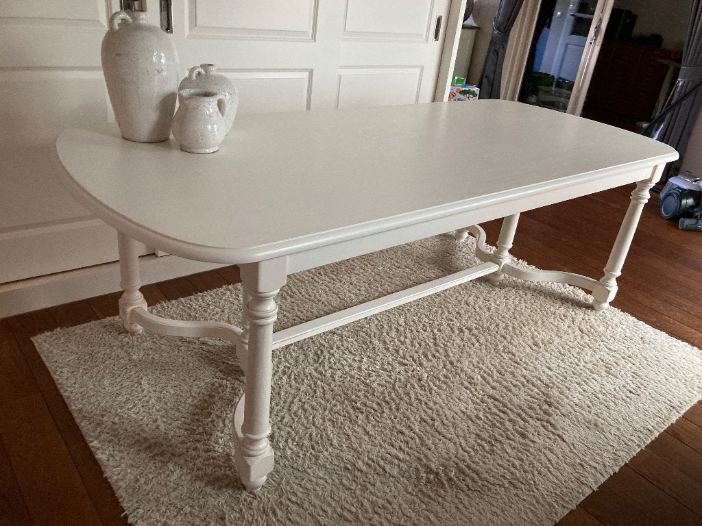 Witte Landelijke Eettafel - Chateau/Kloostertafel Stijl, Ophalen, Gebruikt, 100 tot 150 cm, 200 cm of meer