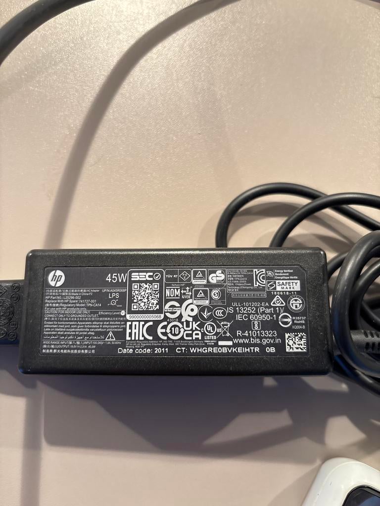 HP 45W Laptop Adapter, Computers en Software, Ophalen of Verzenden, Zo goed als nieuw