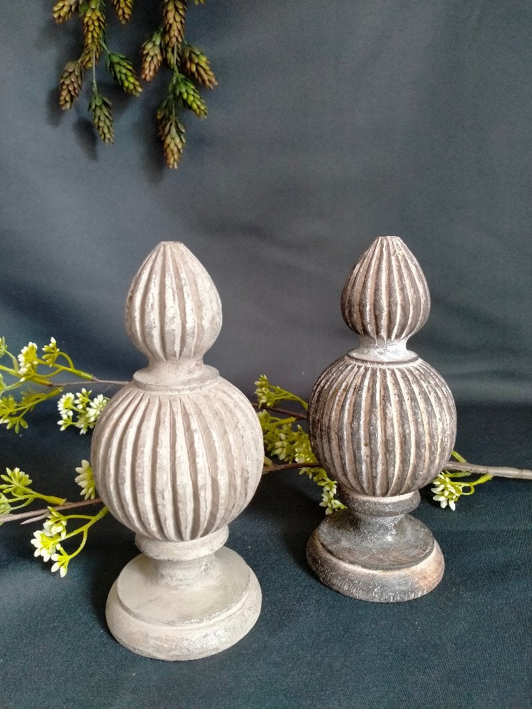 Houten pinakels vintage grey en vintage black, deco 2 st., Hout, Nieuw, Ophalen of Verzenden, Landelijk