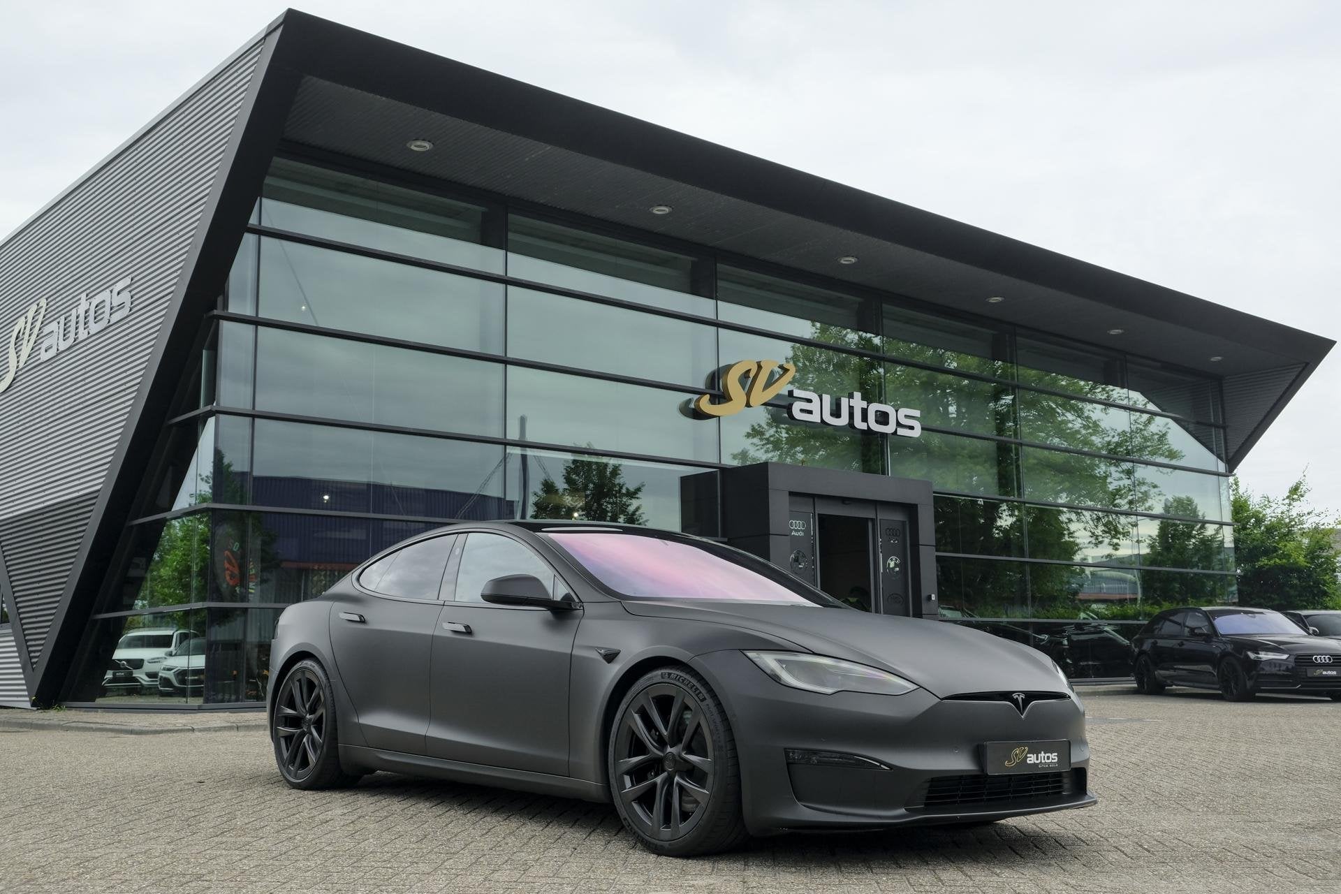 Tesla Model S Plaid 1020pk Yoke stuur FSD *BTW* Panoramadak, Auto's, Tesla, Zwart, Model S, Zwart, Vierwielaandrijving