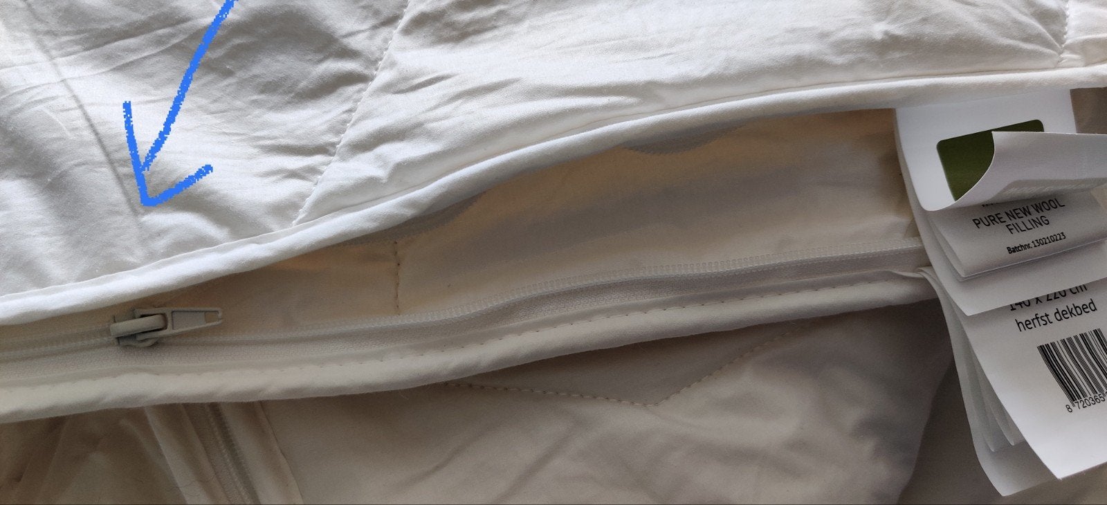 dekbed wol Texels luxe wollen 4 seizoenen dekbed 140x220, Huis en Inrichting, Slaapkamer | Beddengoed, Eenpersoons, Wit, Nieuw