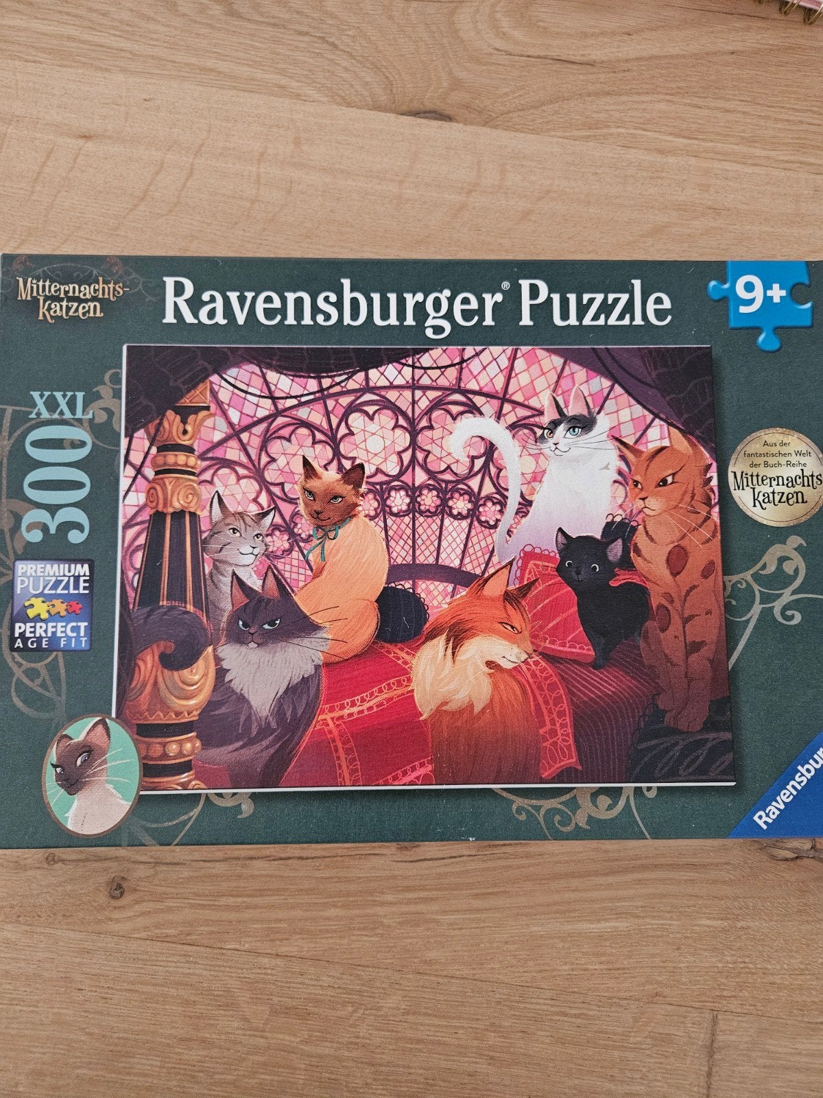 Ravensburger Mitternachts Katzen Legpuzzel 300 XXL, Ophalen of Verzenden, Minder dan 500 stukjes, Zo goed als nieuw, Legpuzzel