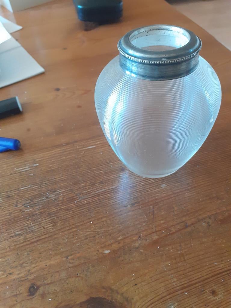Lepelvaasje met zilveren rand ophalen, Ophalen of Verzenden