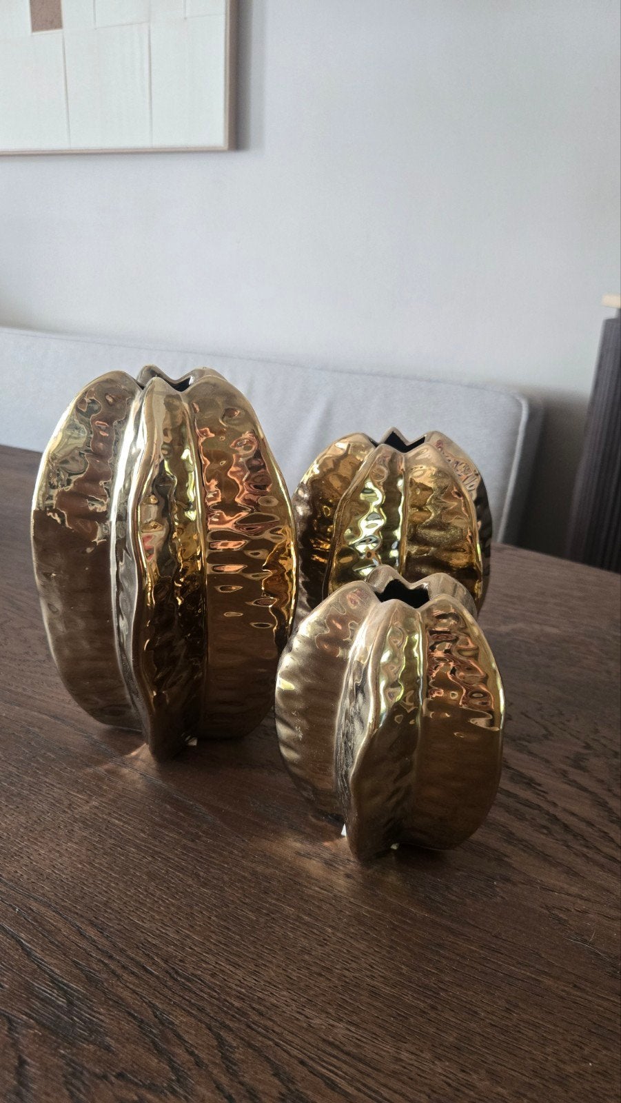 Set van 3 gouden decoratieve vazen, Ophalen