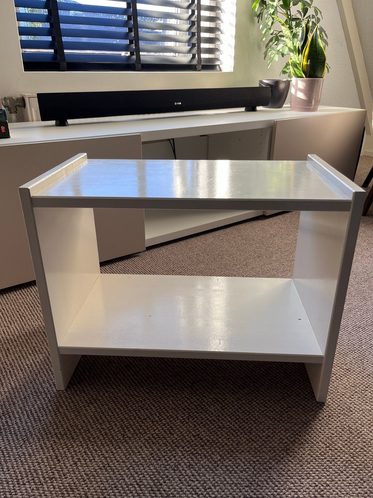 Witte modulaire bijzettafel/opbergmeubel, Ophalen, Gebruikt, Minder dan 50 cm, 50 tot 100 cm