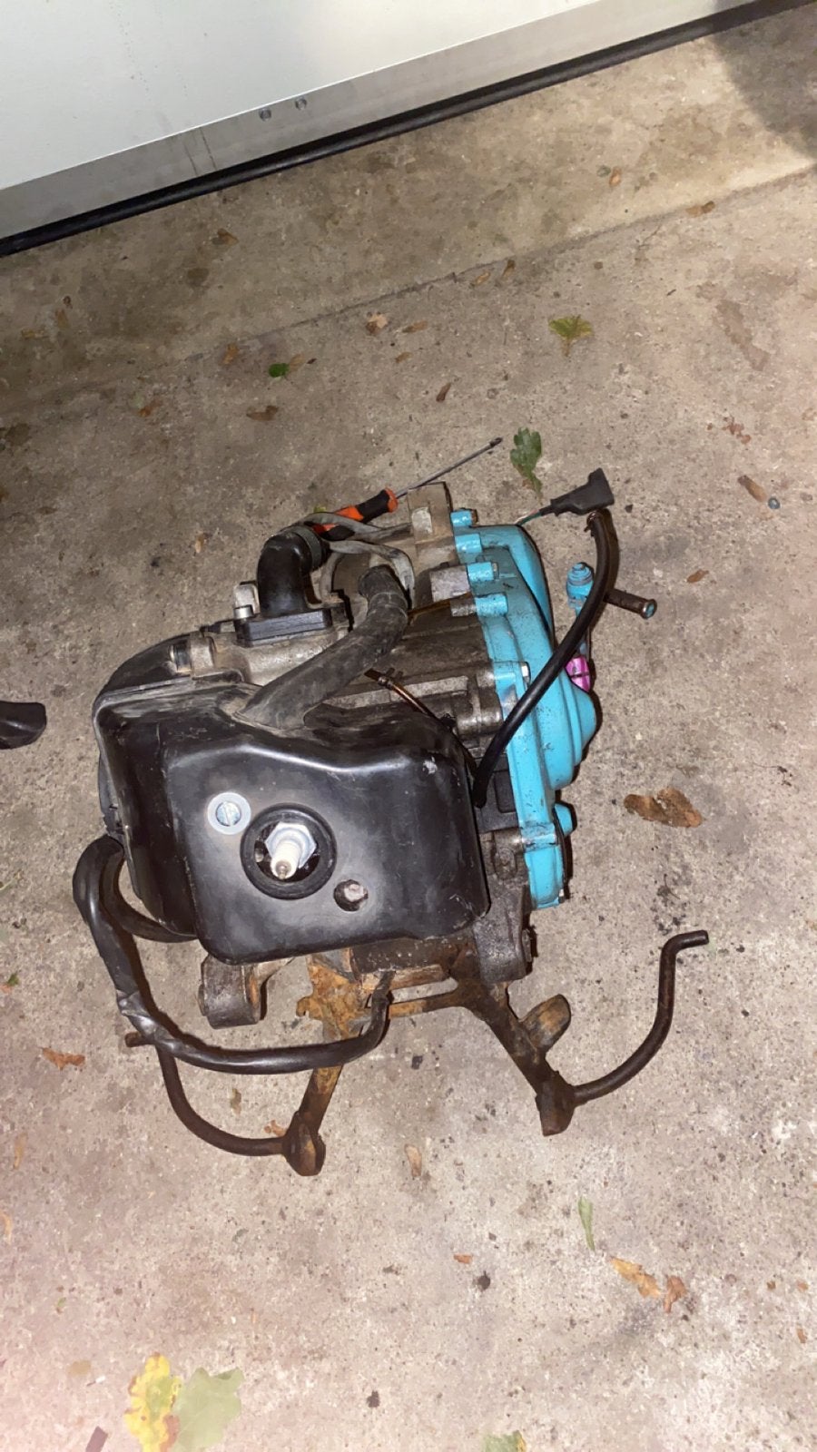 Piaggio type 1 2T Motorblok en Uitlaat - Blauw, Ophalen of Verzenden, Gebruikt, Blok