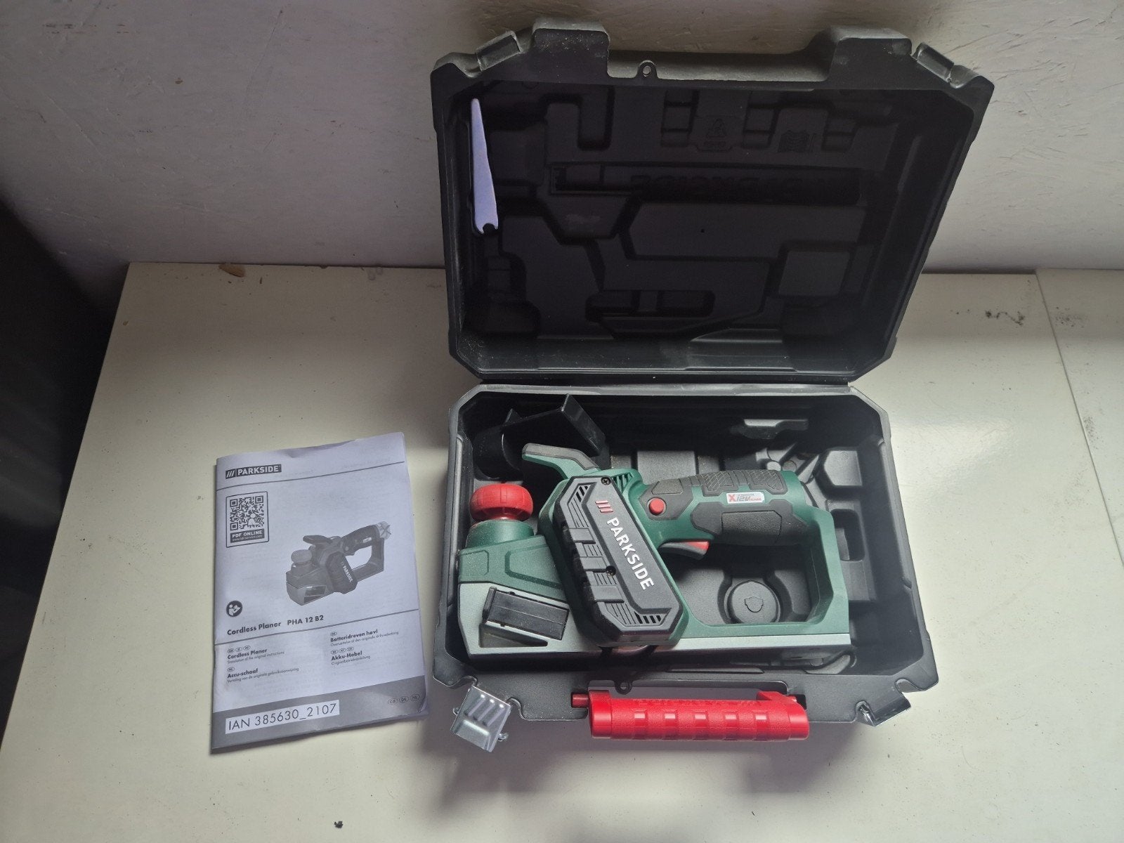 Parkside Accu Schaafmachine 12V – Compleet in Koffer – €15, Doe-het-zelf en Verbouw, Gereedschap | Boormachines, Ophalen of Verzenden
