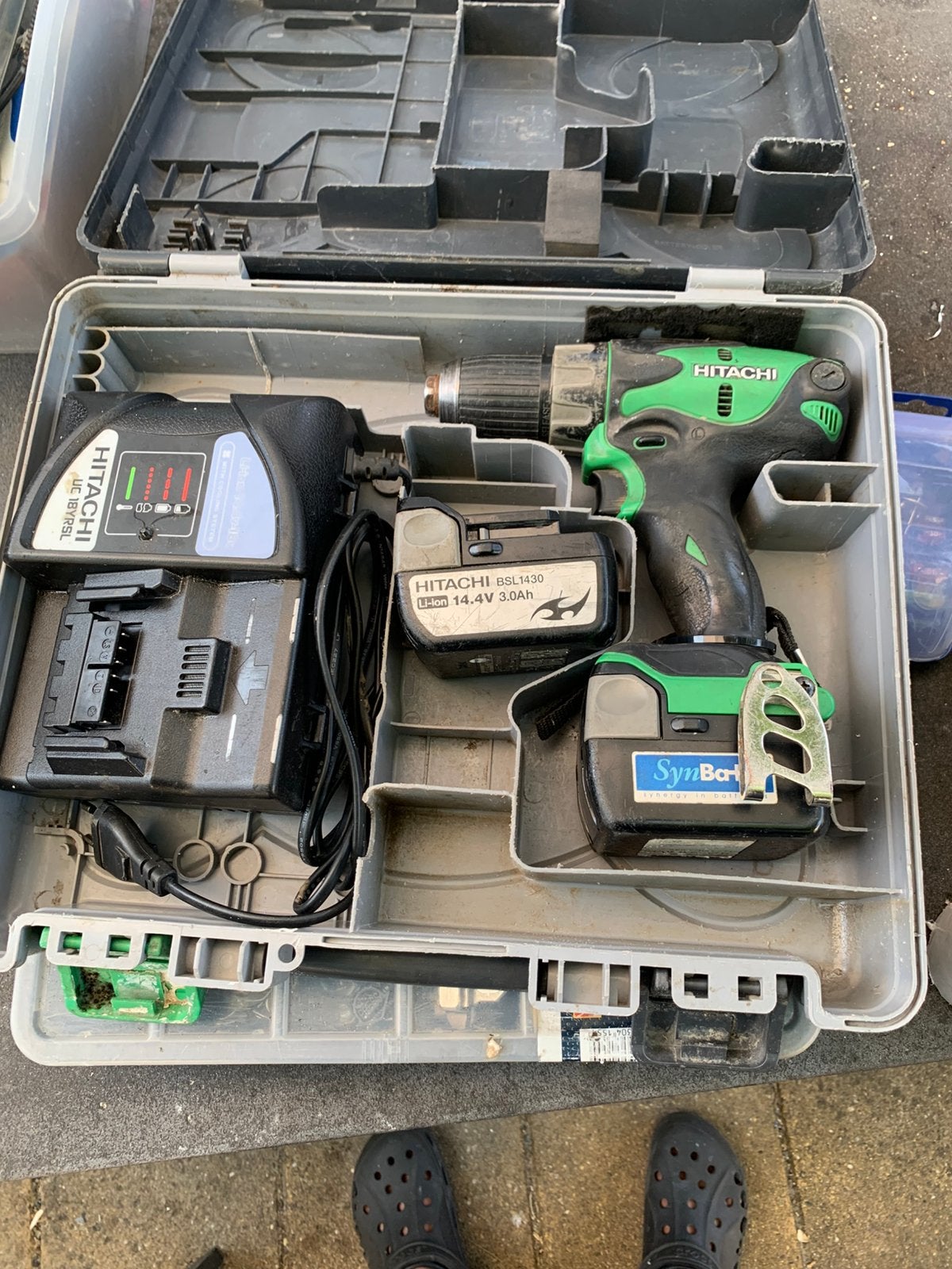 Hitachi accu boormachine, Ophalen of Verzenden, Gebruikt, Boormachine