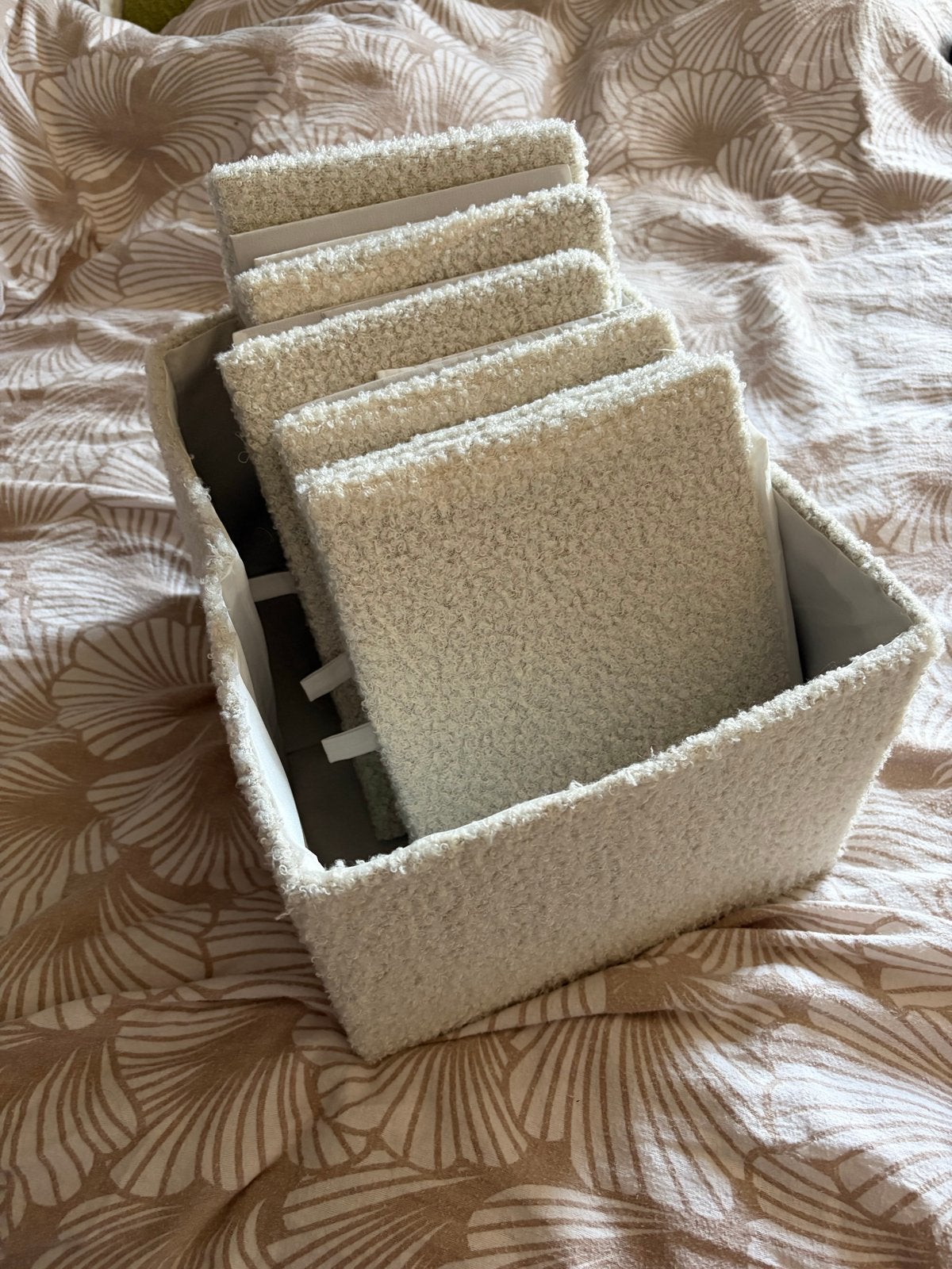6 Teddy Boucle opbergbakken van Action, Ophalen of Verzenden, Zo goed als nieuw, Textiel, Wit