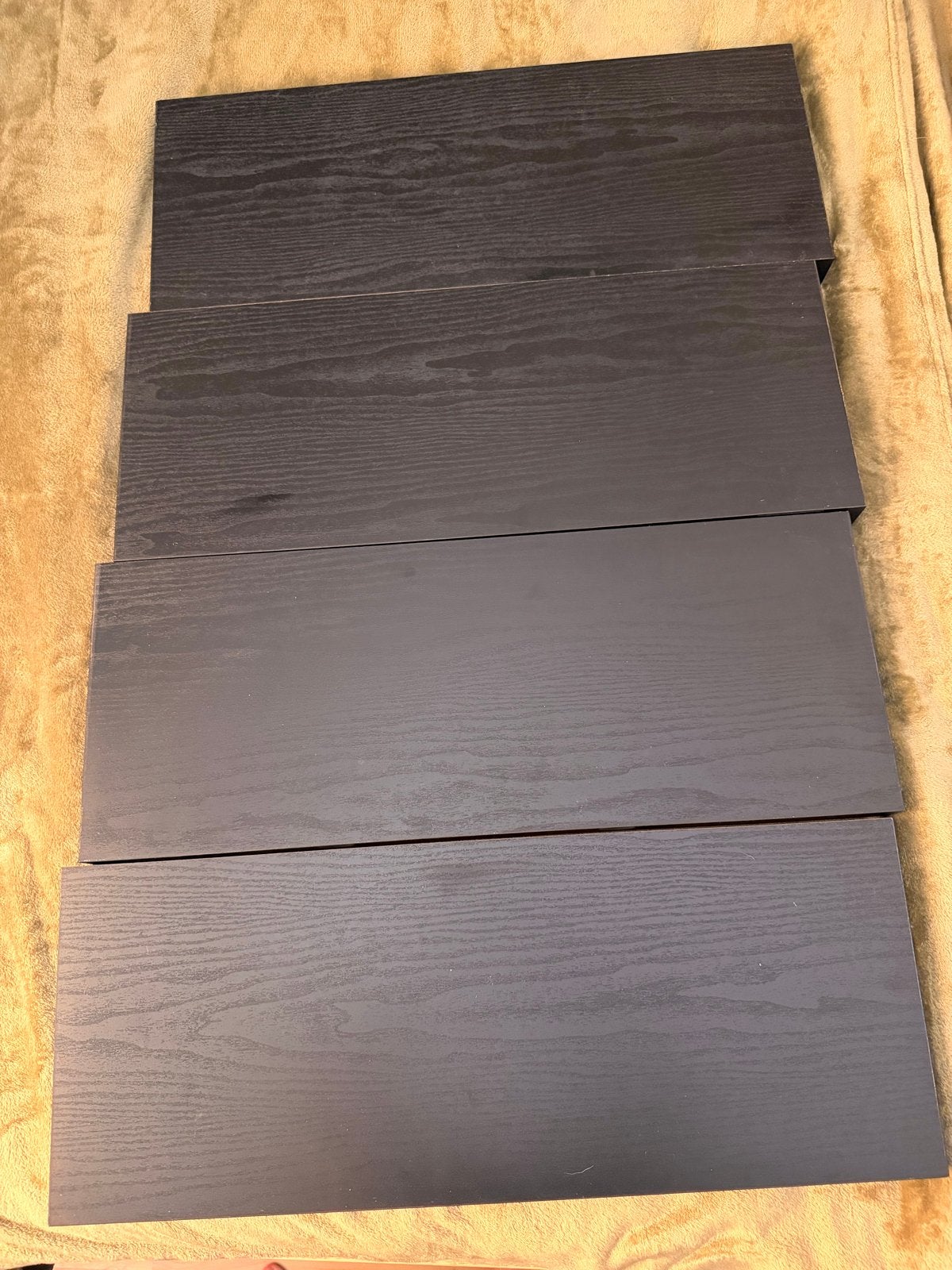 Zwarte zwevende planken met blinde bevestiging, Ophalen, Gebruikt