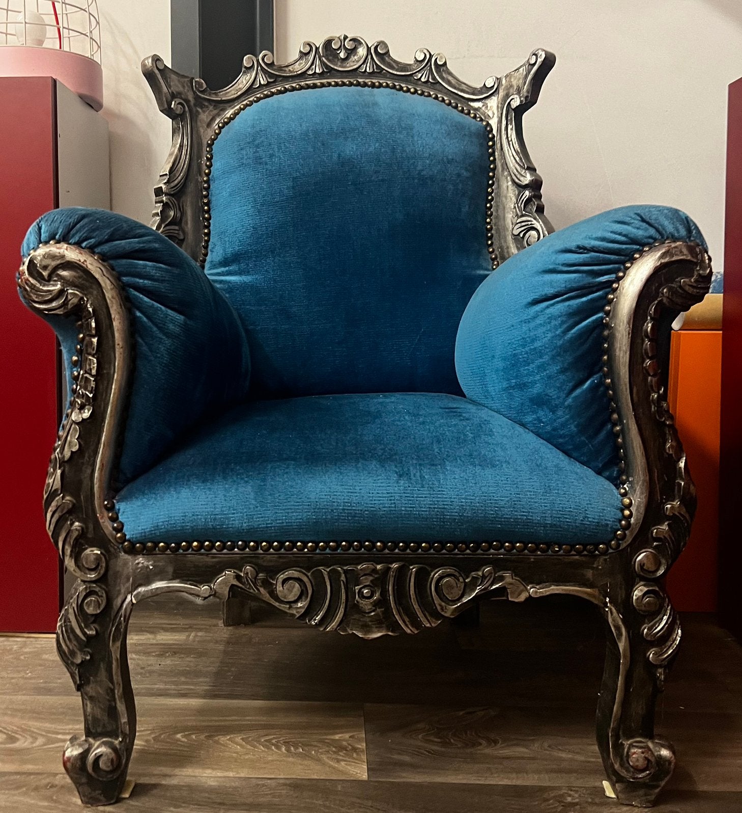 Barok stoel blauw, Ophalen