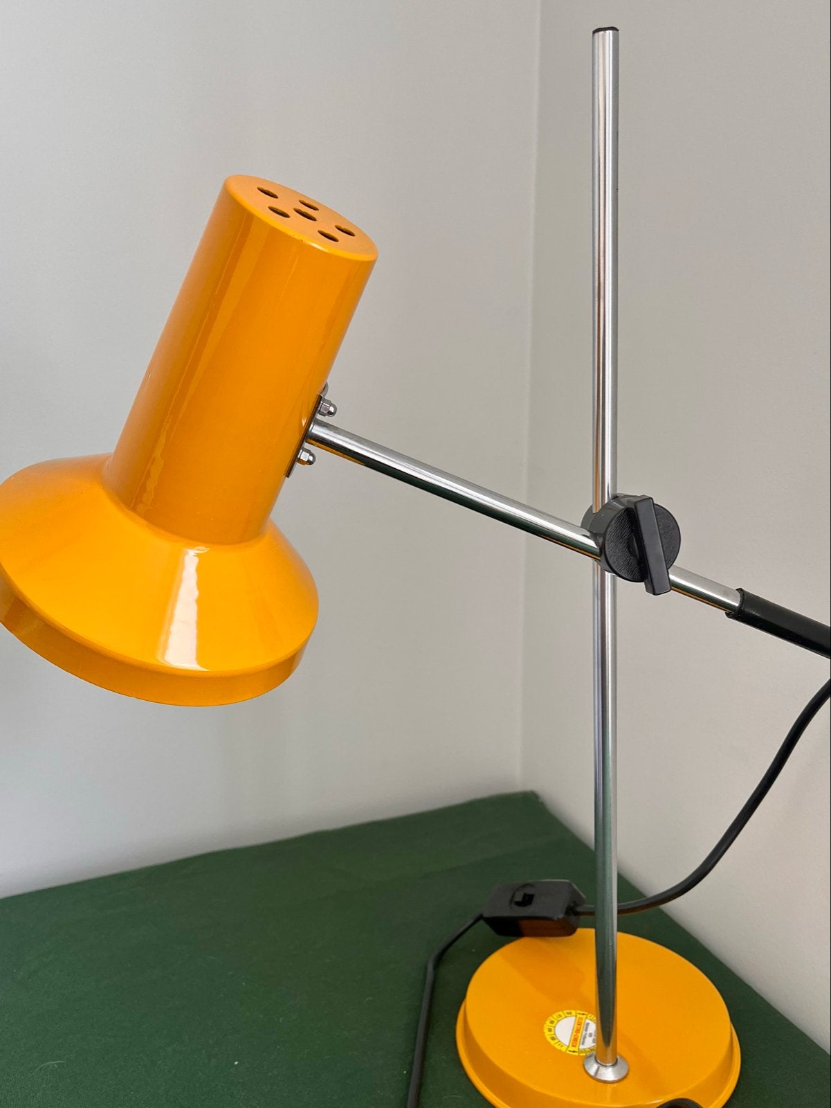 Vintage gele tafellamp Space Age / Mid-century, jaren '70, Bureaulamp, Overige merken, Vintage, Geel