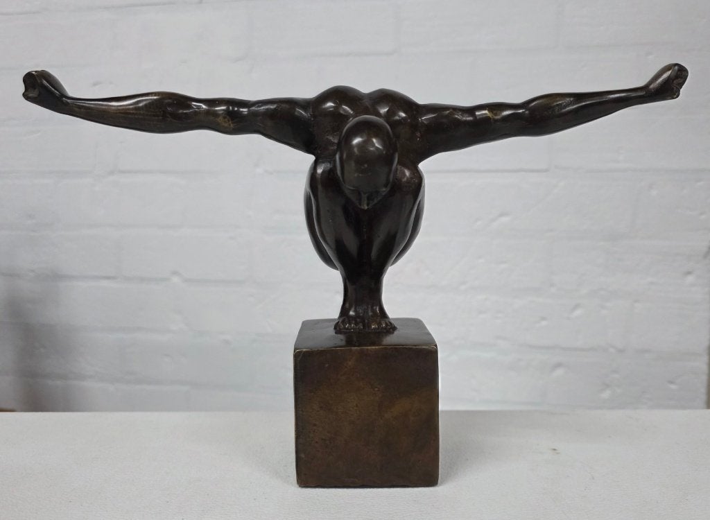 MAN / armen gespreid / bronzen beeld, Ophalen of Verzenden, Brons, Beeld
