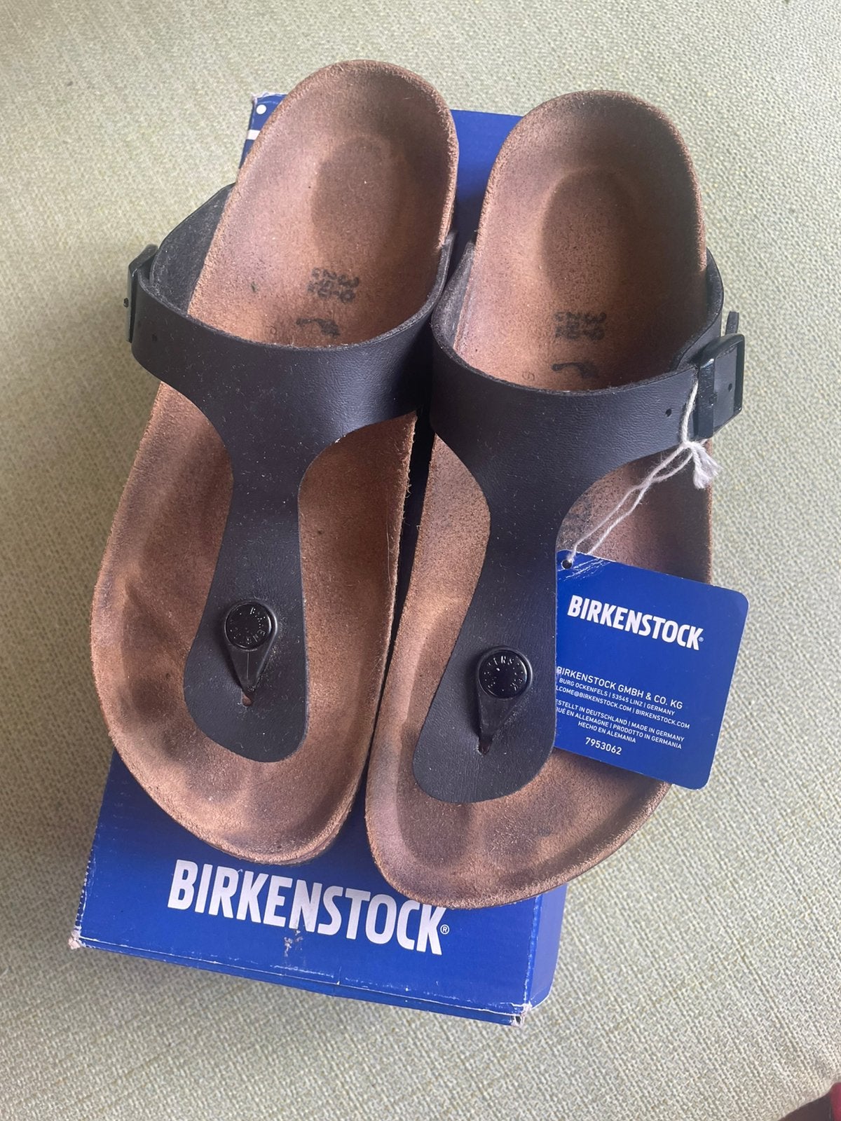 Birkenstock Gizeh Nieuw 39 Smal, Slippers, Zwart, Ophalen of Verzenden, Zo goed als nieuw