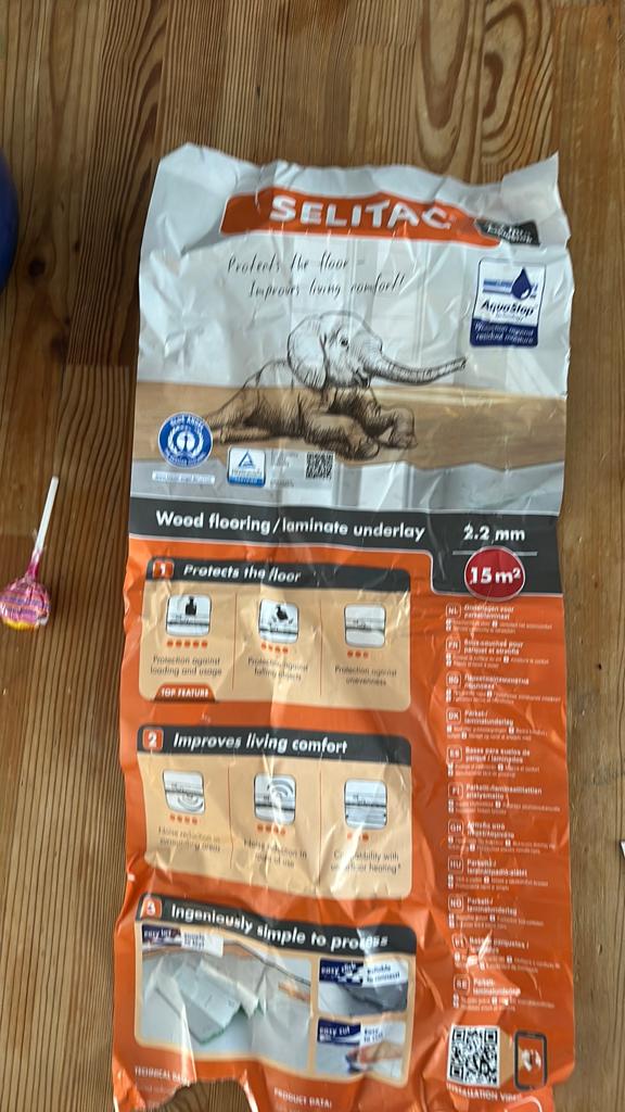 Selitac ondervloer Hornbach ongeveer 7 m2, Ophalen, Overige materialen, 30 cm of meer, 50 tot 150 cm