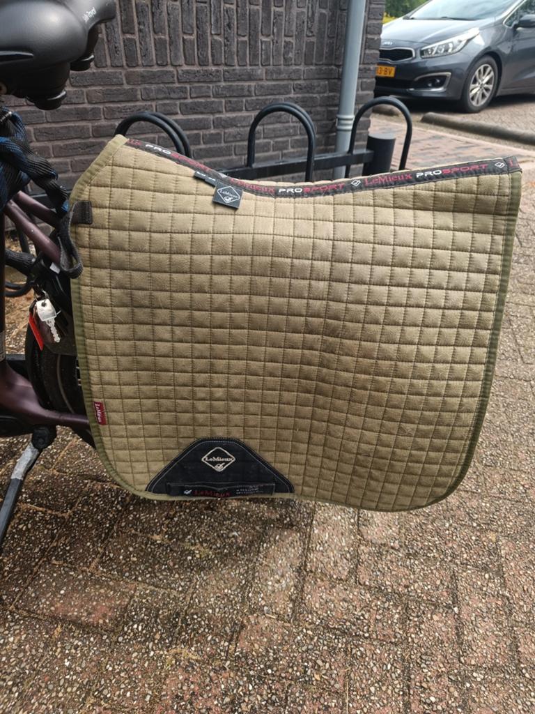 Lemieux dekje groen pony dressuur, Cob (M), Ophalen of Verzenden, Zo goed als nieuw, Dressuurdekje