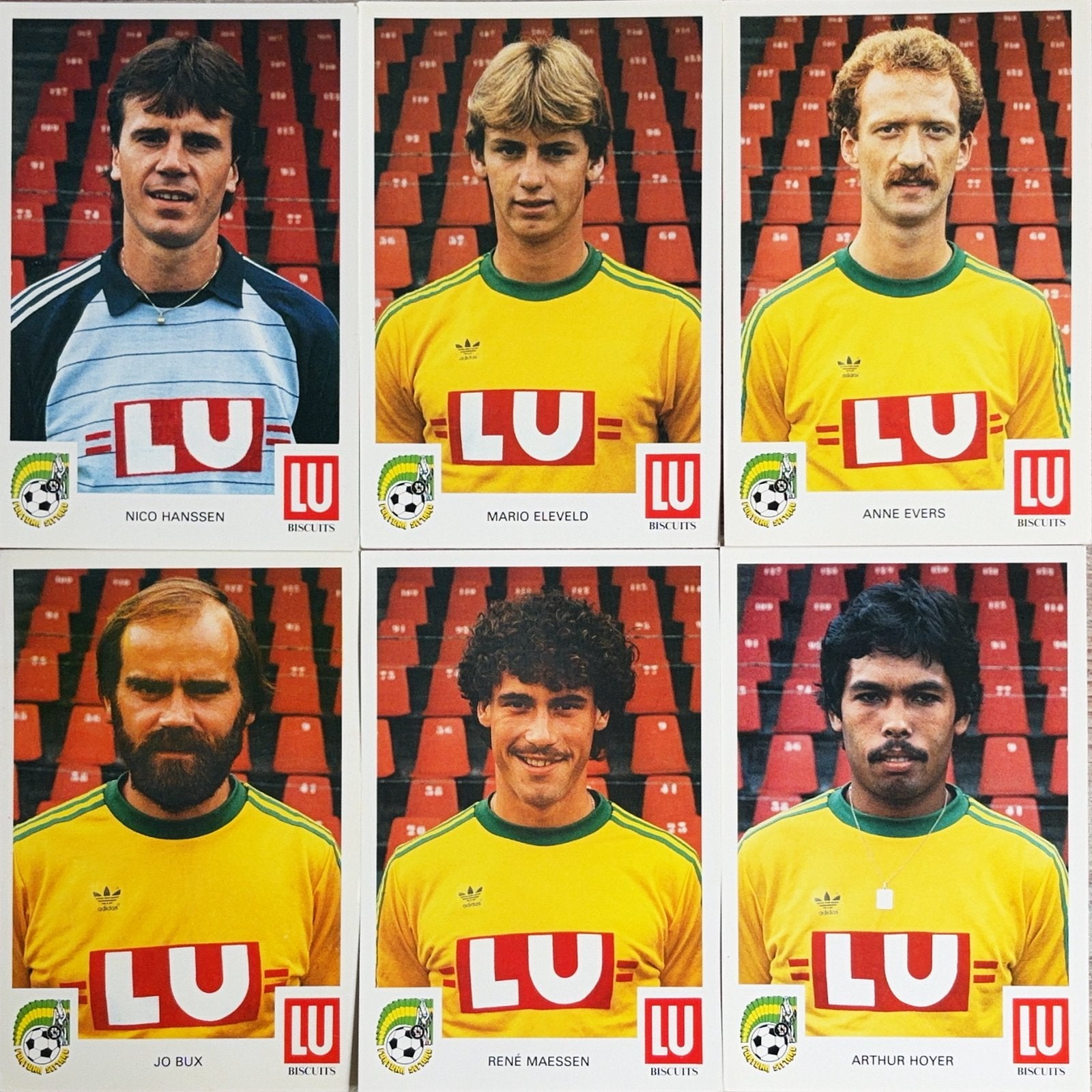 6 Spelerskaarten Fortuna Sittard - seizoen 1983/1984, Ophalen of Verzenden, Zo goed als nieuw, Feyenoord, Spelerskaart