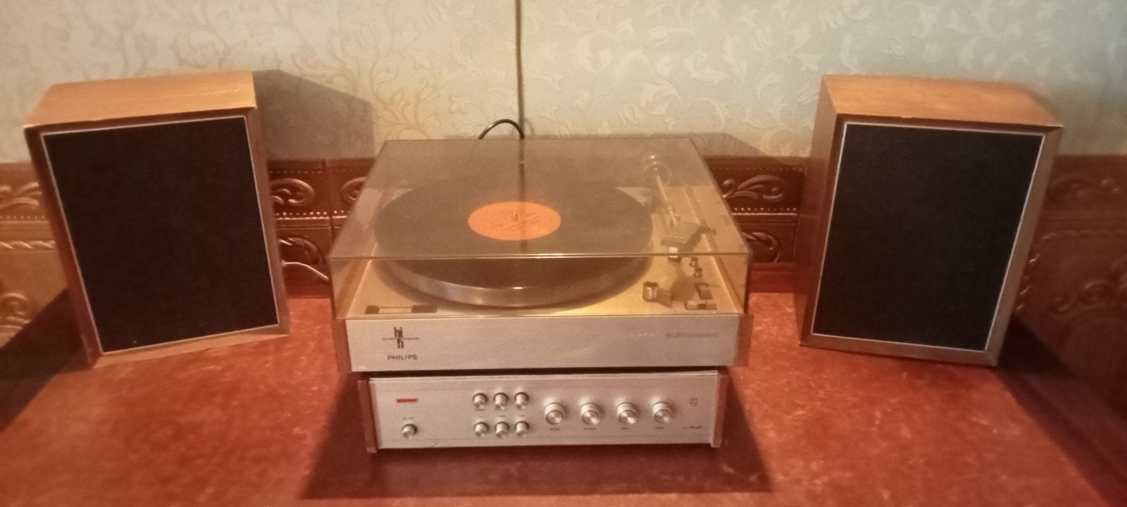Vintage Philips Hifi-systeem: Platenspeler, Versterker,, Ophalen, Philips, Gebruikt, Losse componenten