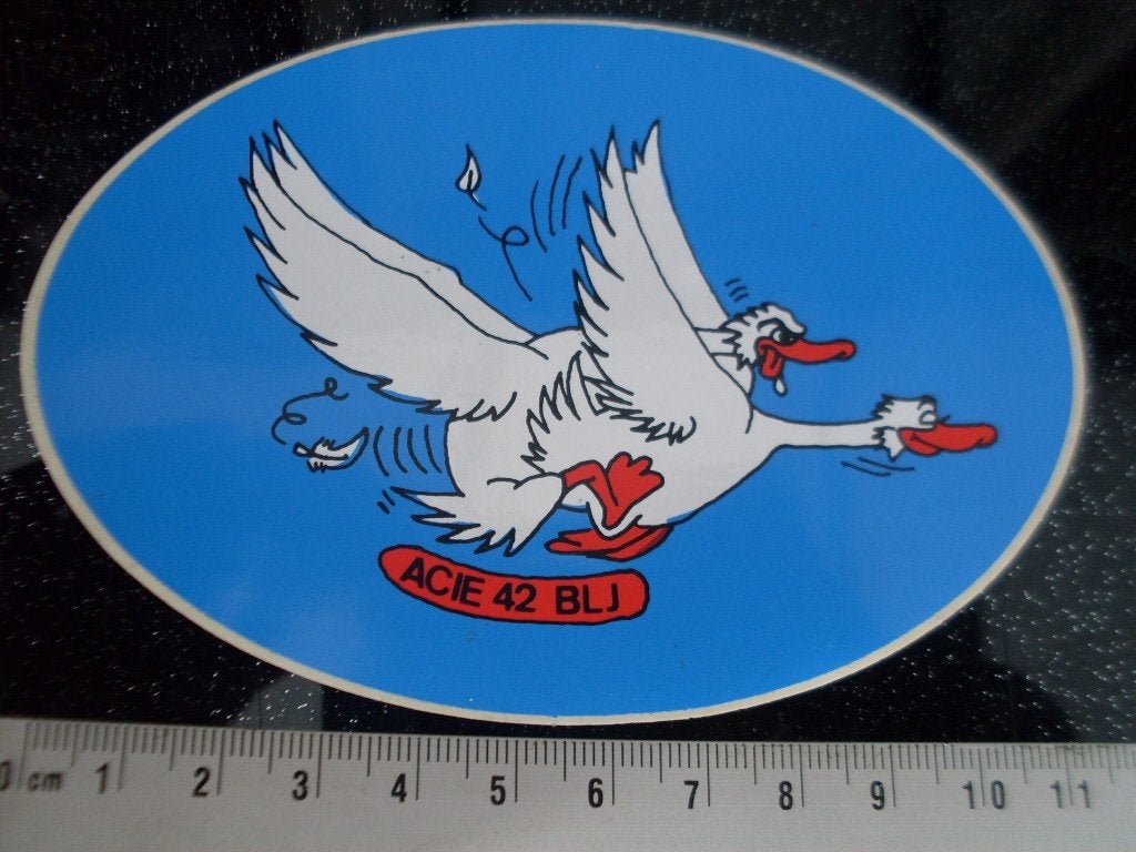 sticker acie 42 blj embleem logo parende ganzen humor, Verzenden, Zo goed als nieuw, Bedrijf of Vereniging